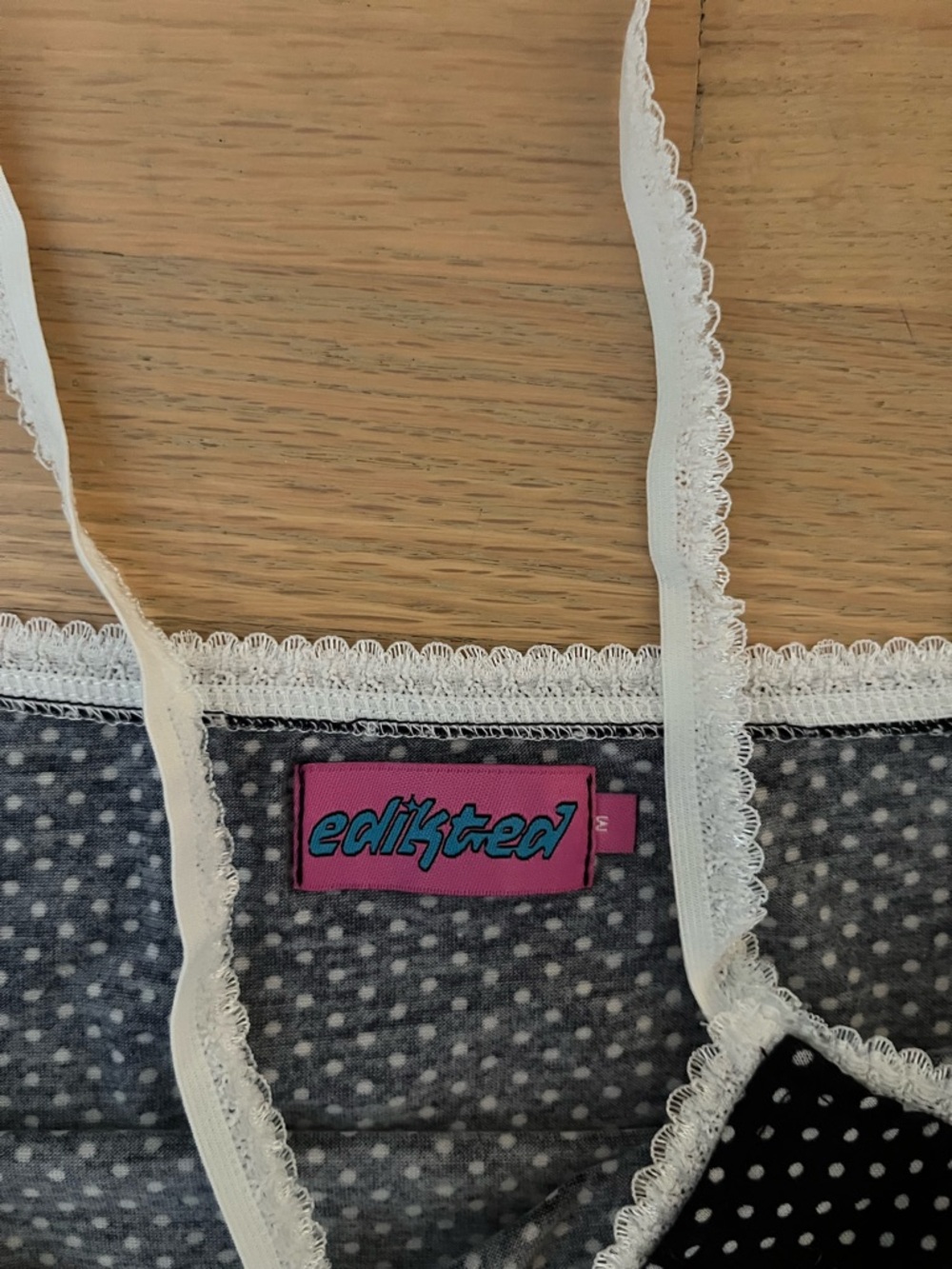EDIKTED Black Polka Dot Lace-Trim Cami Top - Picture 2 of 3